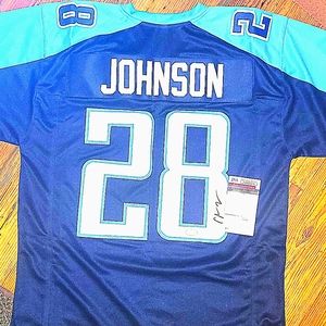 NEW Chris Johnson Autographed Tennessee  Titans Authentication by JSA